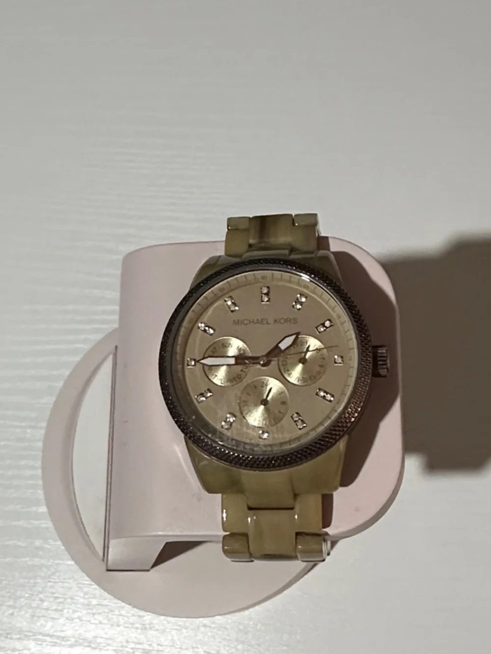 Michael Kors Gold and Cream Resin Bracelet Watch